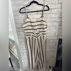 Saylor Lianna Striped Jumpsuit White